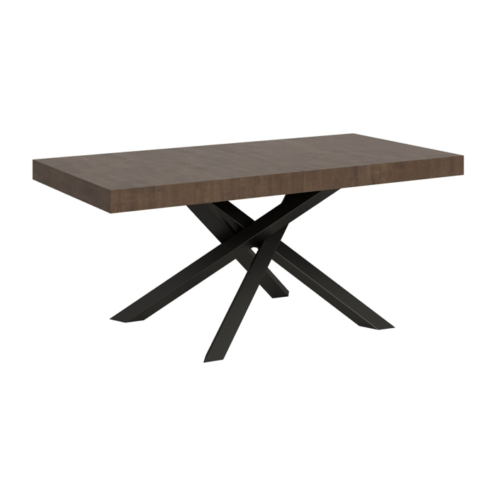 Table extensible 90x180/440 cm Volantis Noyer cadre Anthracite