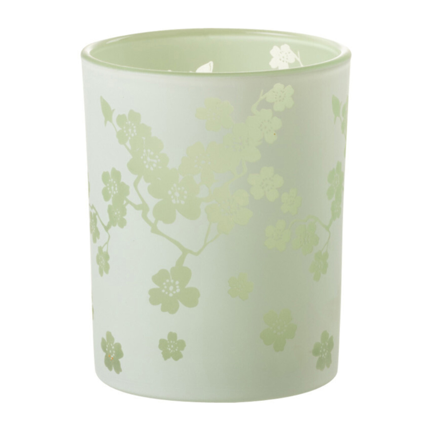 J-Line photophore Fleurs - verre - vert - medium