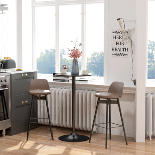 Table de bar ronde style contemporain dim. 60L x 60l x 102H cm noir
