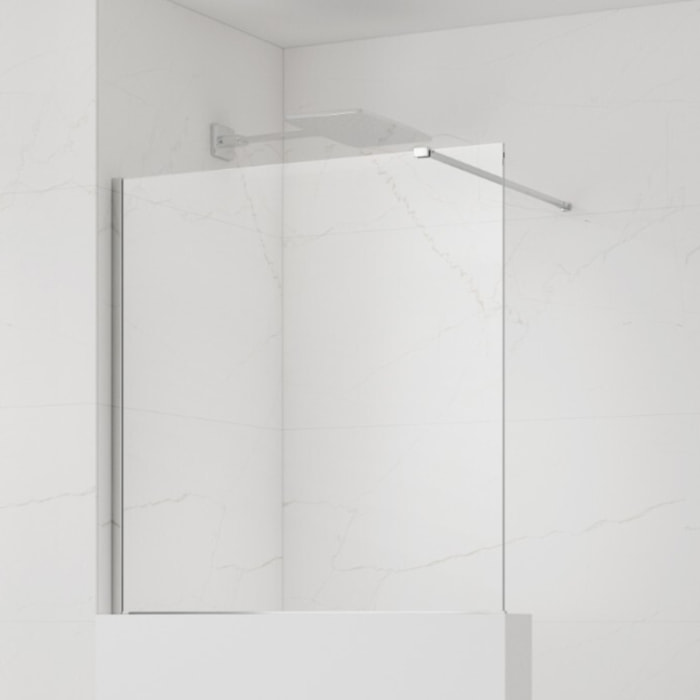 Walk-in 120x100 cm paroi de douche fixe à l'italienne + set d'installation + bras de montage 120 cm, chrome (SATBWIS120PR)