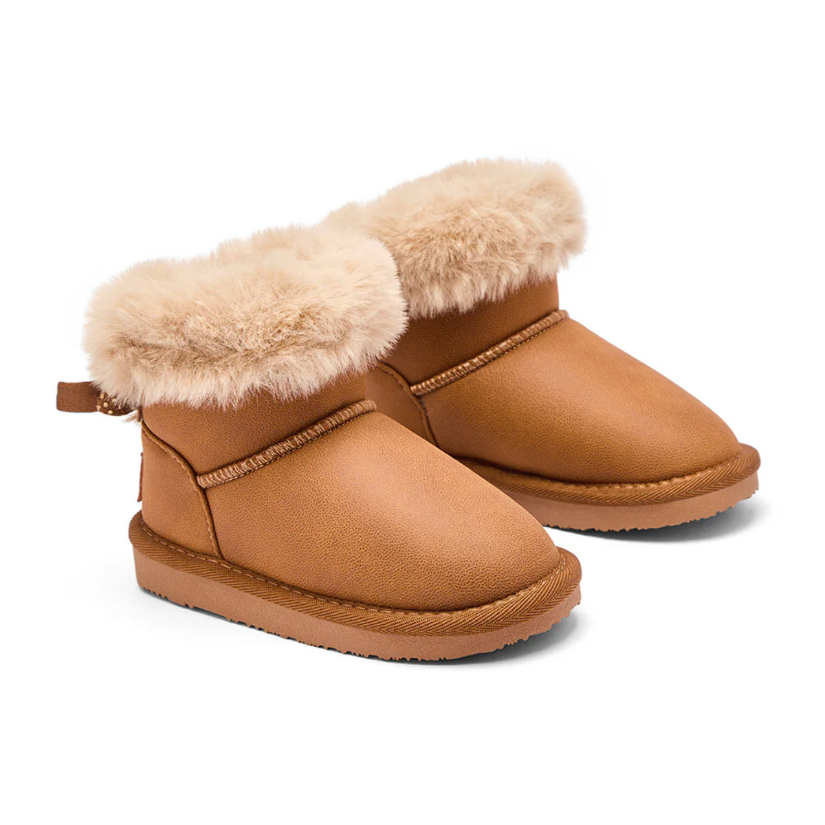 Stivali da ragazza in stile australiano con cintura di pelliccia