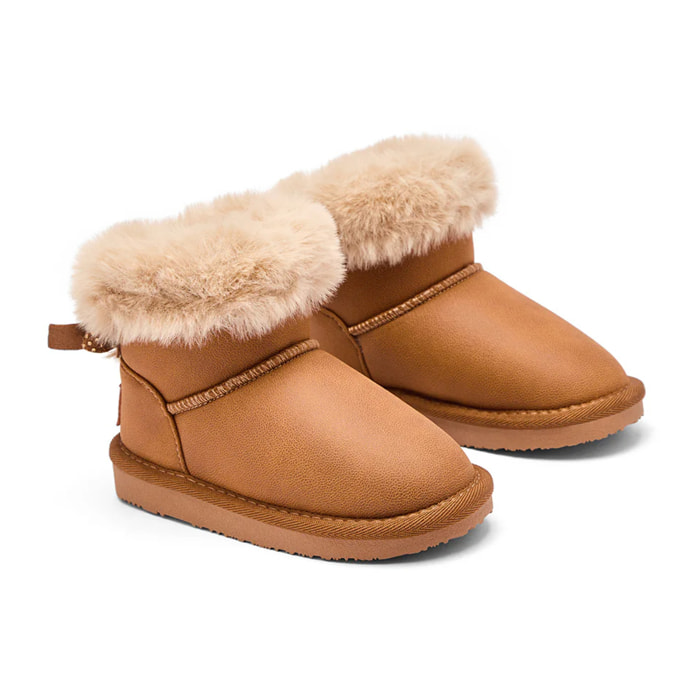 Stivali da ragazza in stile australiano con cintura di pelliccia