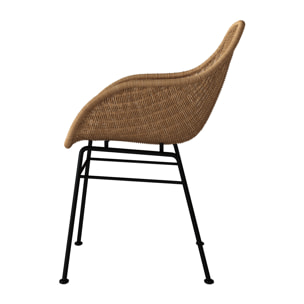 Chaise en résine tressée naturelle (lot de 2) - Carmela