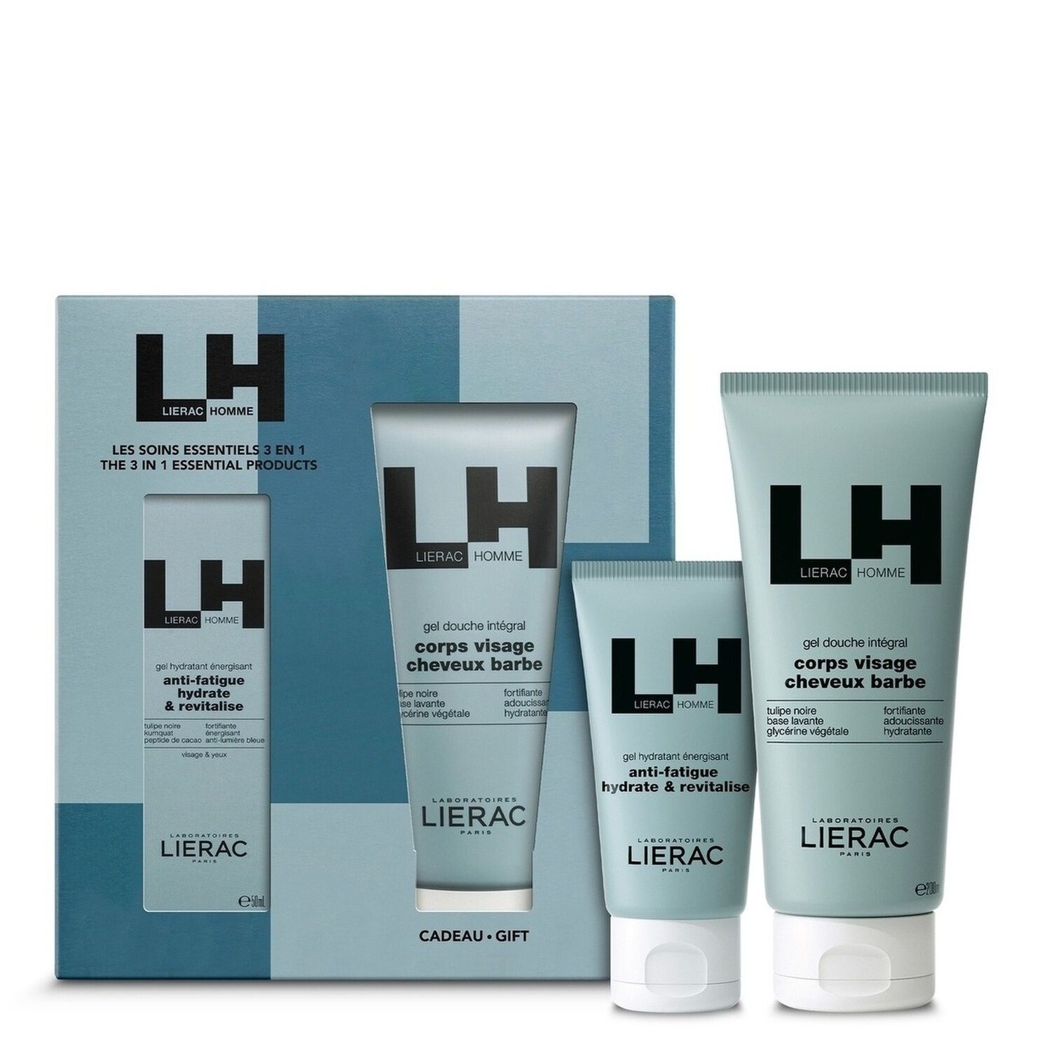 Lierac Homme - Coffret Gel Hydratant Énergisant 50ml + Gel Douche 200ml