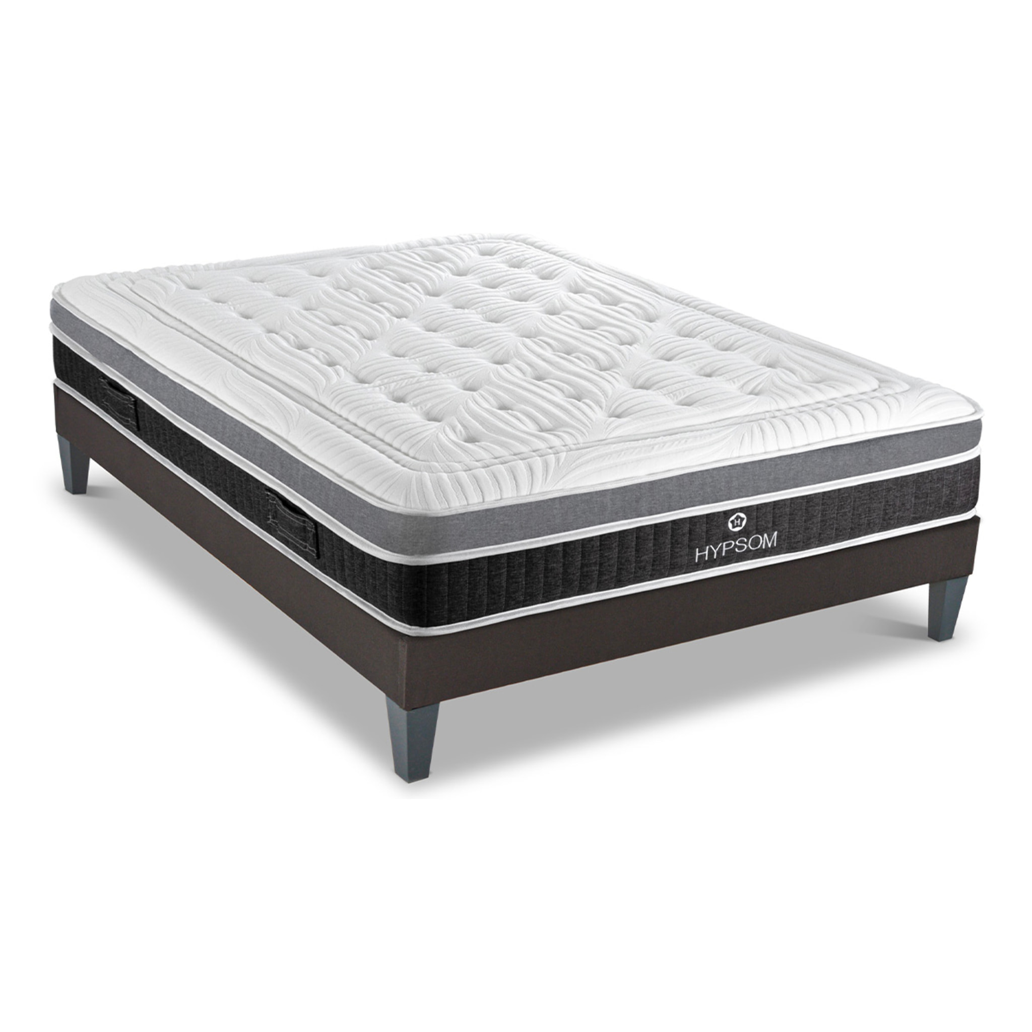 Ensemble Matelas Élégance & Sommier KIT15, 26 cm Mémoire de Forme, Tri-Lattes, Soutien Ferme
