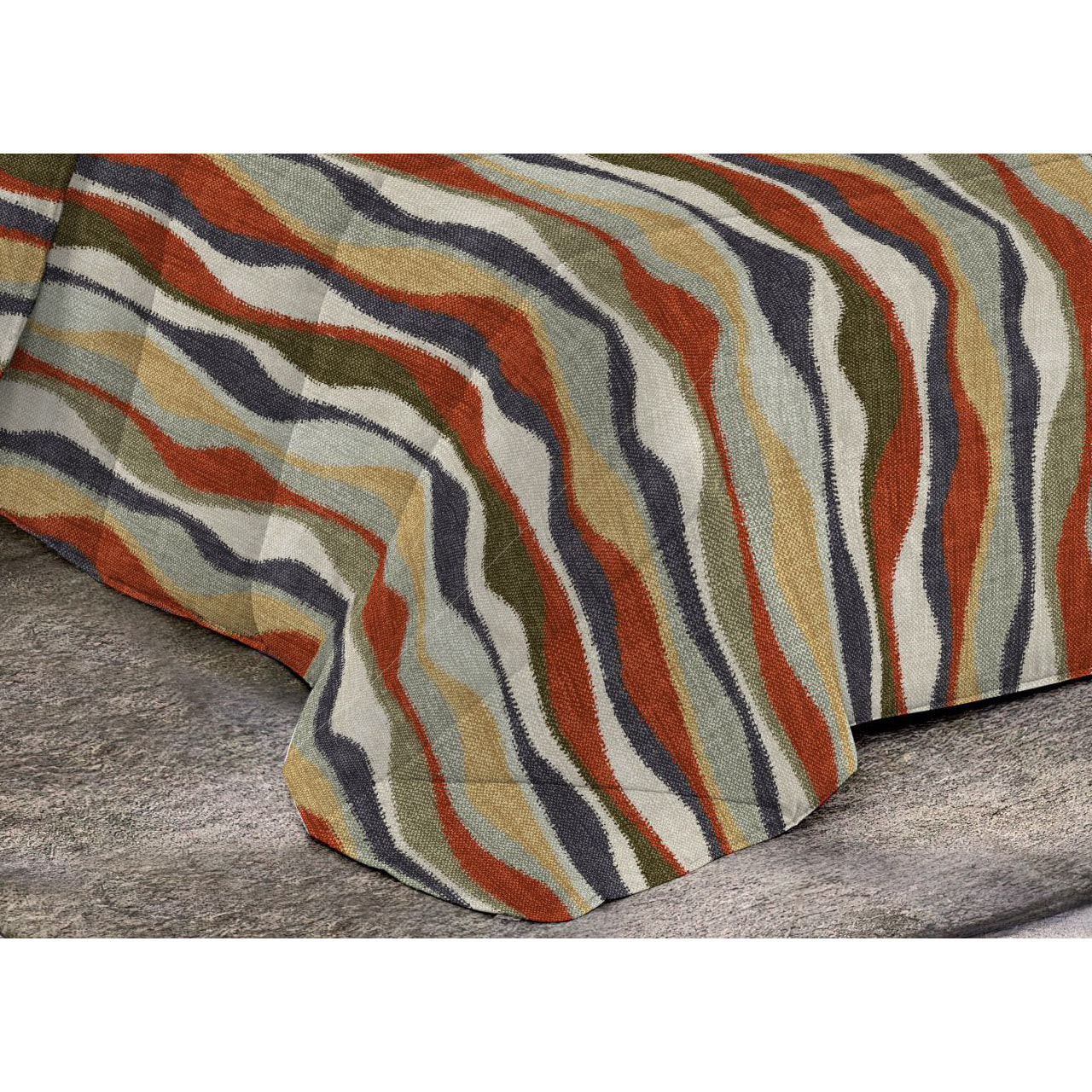 Trapunta Invernale 300gr Made in Italy Piumone Clado Linea Diadema Disegno Onda Rosso