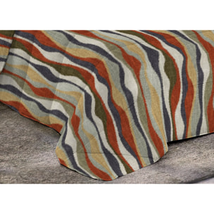 Trapunta Invernale 300gr Made in Italy Piumone Clado Linea Diadema Disegno Onda Rosso
