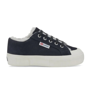 Sneakers Superga Bambino/A Blu 2630 KIDS STRIPE SUEDE FUR