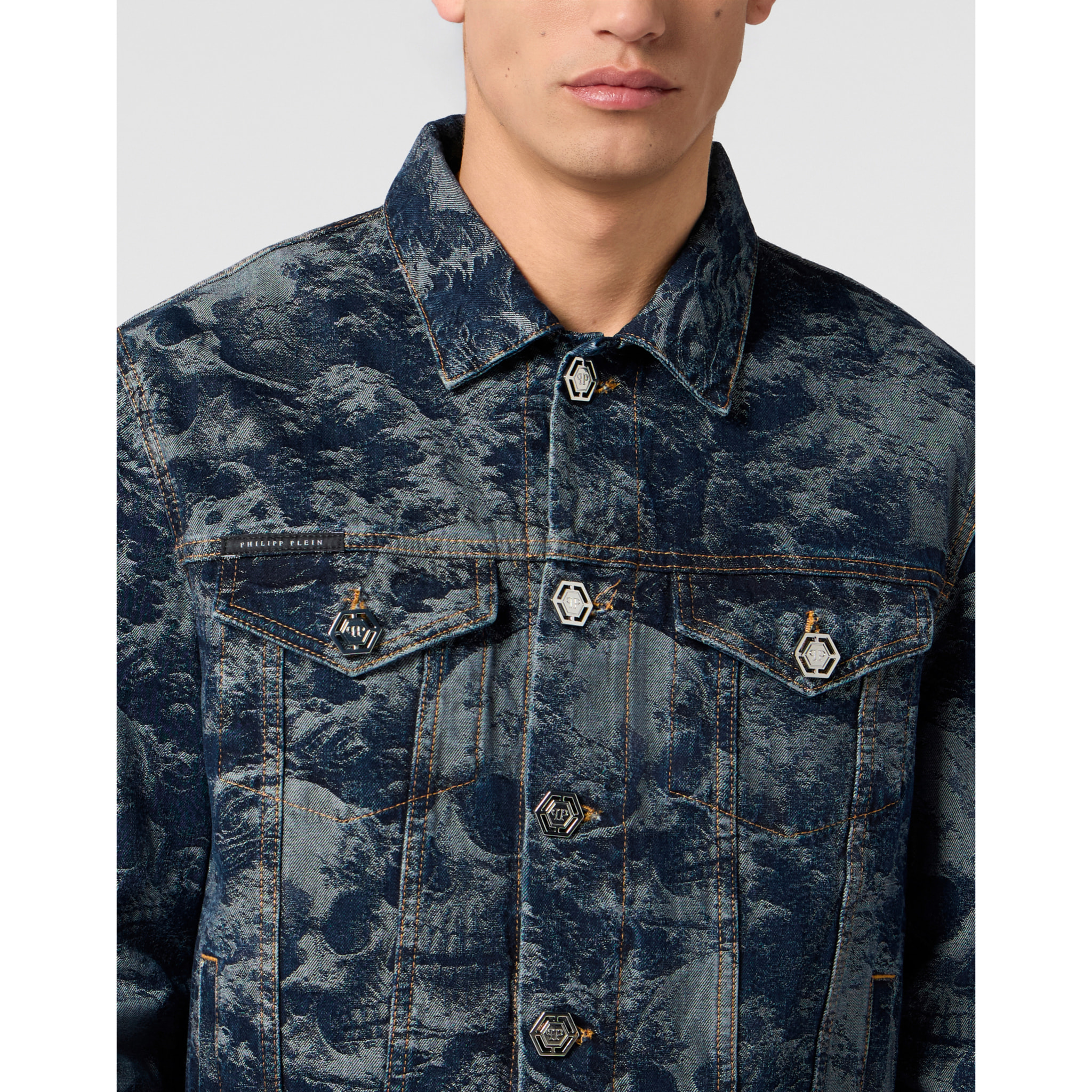 PHILIPP PLEIN Trucker Jacket  All-Over Skull Skull