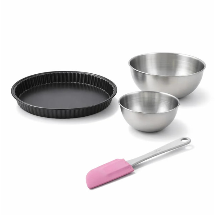 Set pâtisserie avec moule à quiche Lorraine, 2 bols à mixer et 1 spatule Zenker
