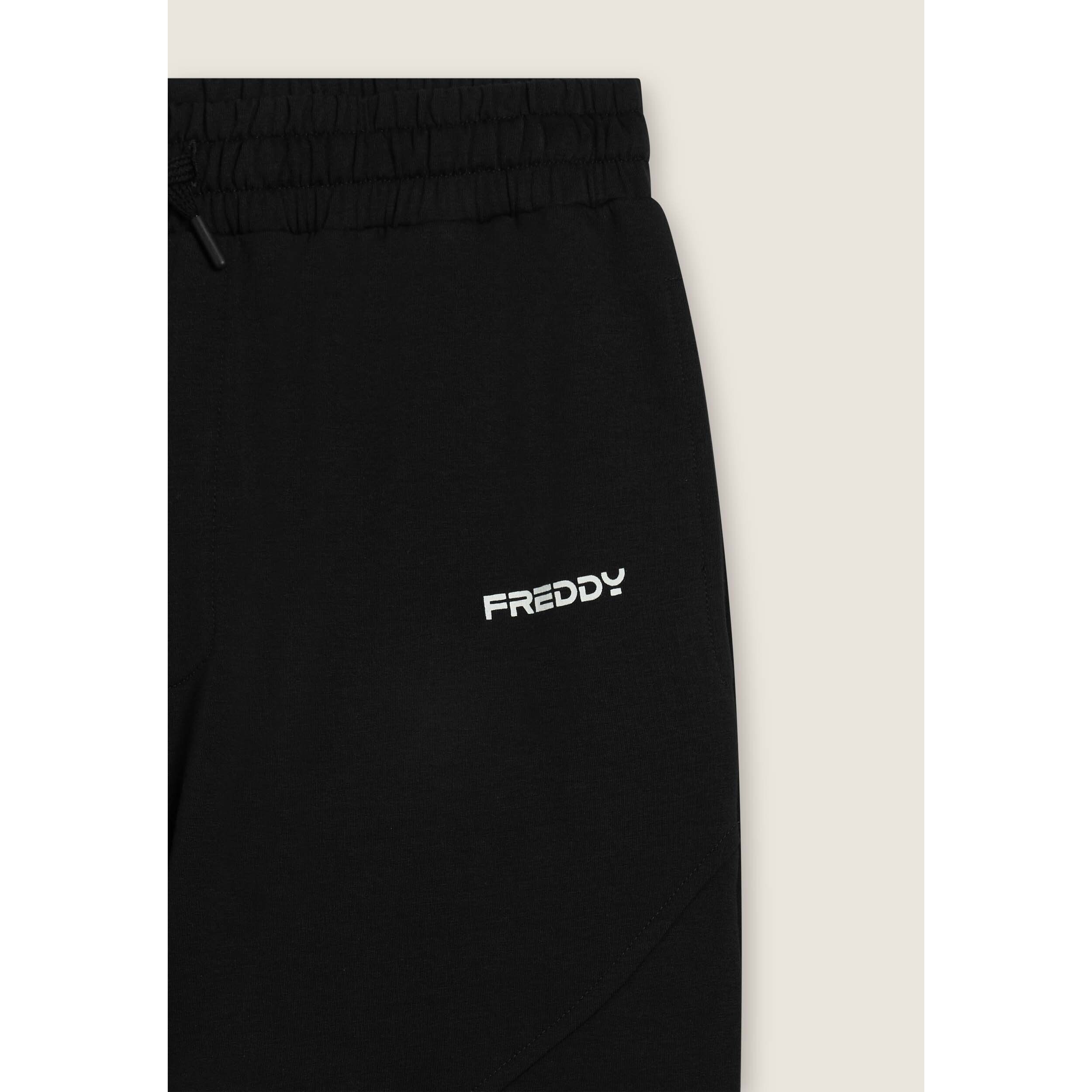 Pantaloni regular in felpa con stampa lucida e cuciture