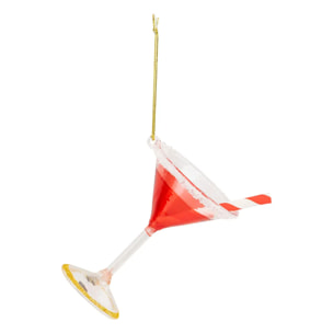 Sujet verre à Martini verre H.9cm rouge