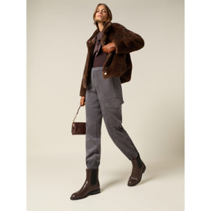 Oltre - Pantalones cargo de pana - Gris