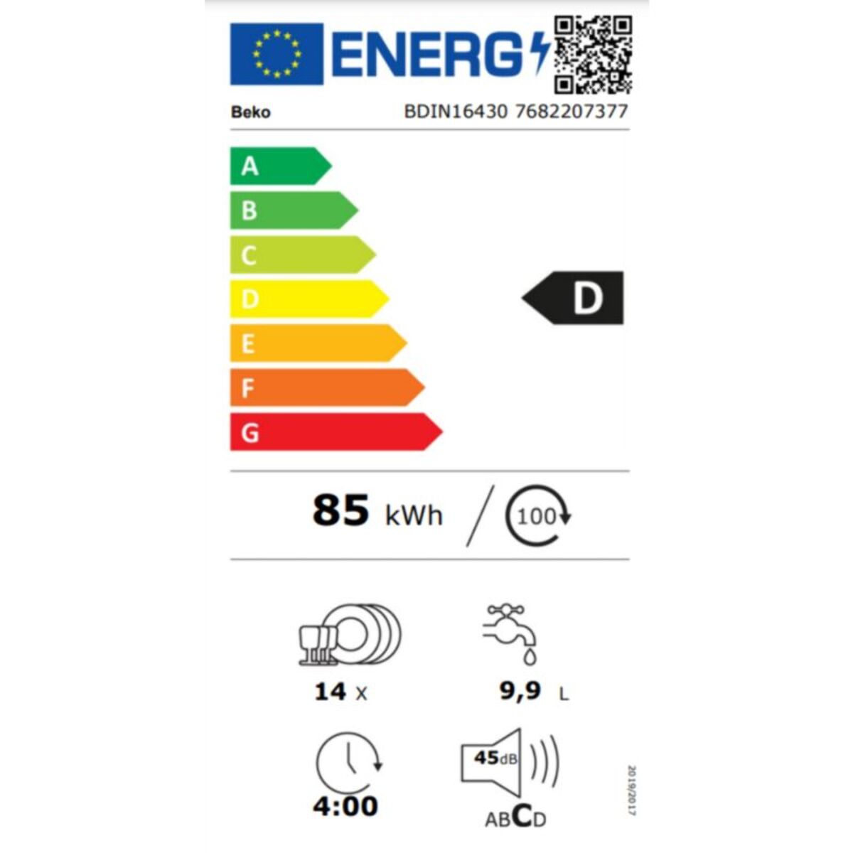 Lave vaisselle encastrable BEKO BDIN16430 Glissières