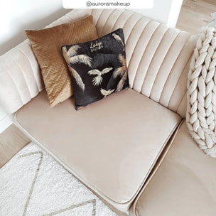 Ensemble canapés en velours beige 5 places - Gatsby