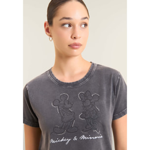 T-shirt da donna con stampa Disney e strass