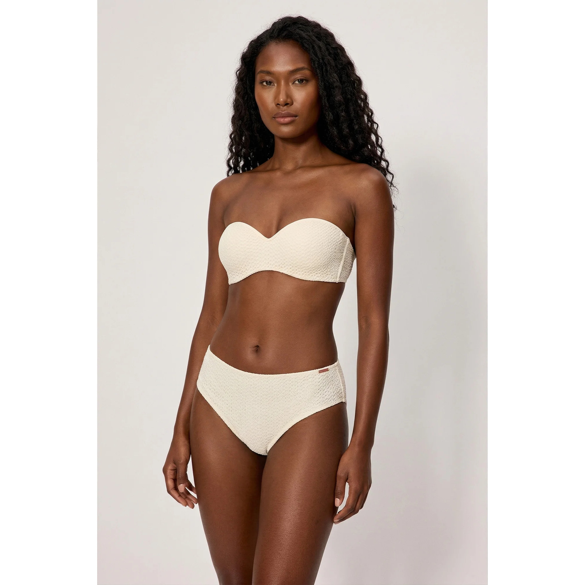Top bikini bandeau Beige