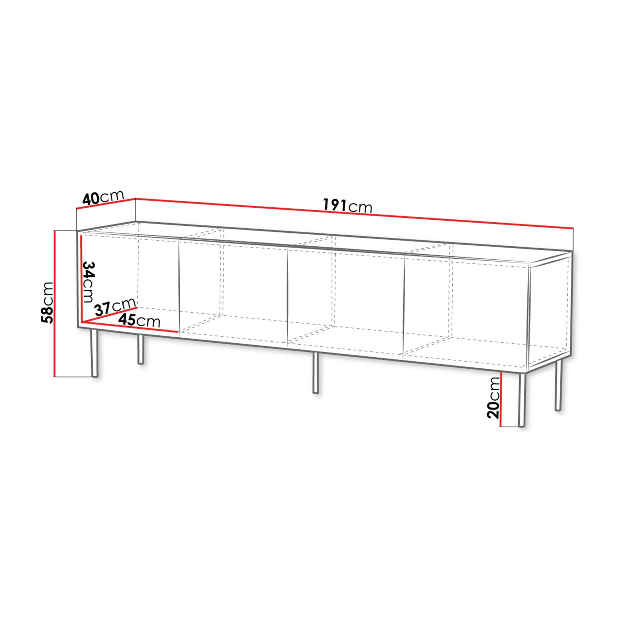 Salvador - meuble TV - bois - 191 cm - Bois