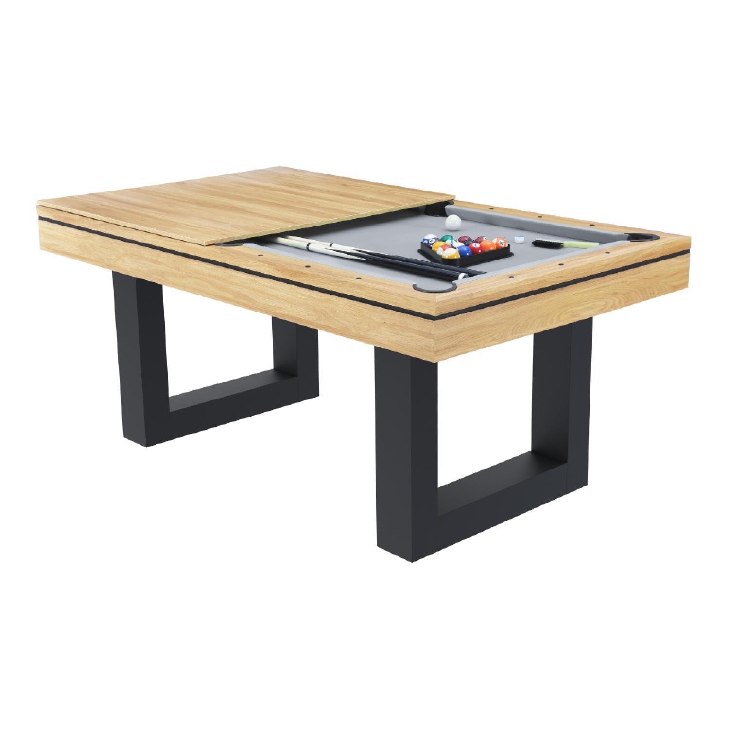 Table multi-jeux 3 en 1 billard et ping-pong en bois ARIES
