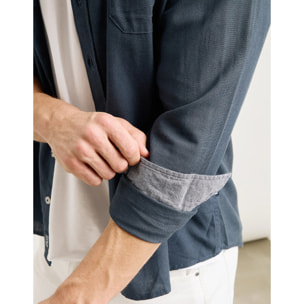 Camisa Manga Larga Azul Marino - Pouka