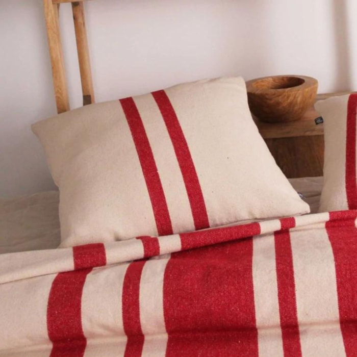 Coussin coton épais style Rustique - Rouge
