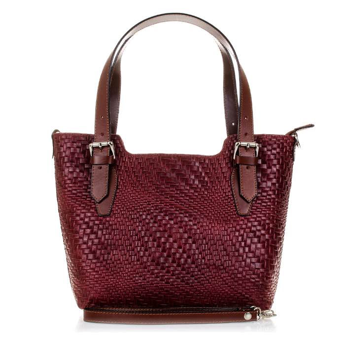Arezzo Borsa tote Donna.Pelle autentica Camoscio Inciso Intrecciato