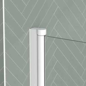 Pare baignoire Rabattable 70x120cm - Profilé Blanc Mat - Verre Trempé 4mm - ELEMENTARY