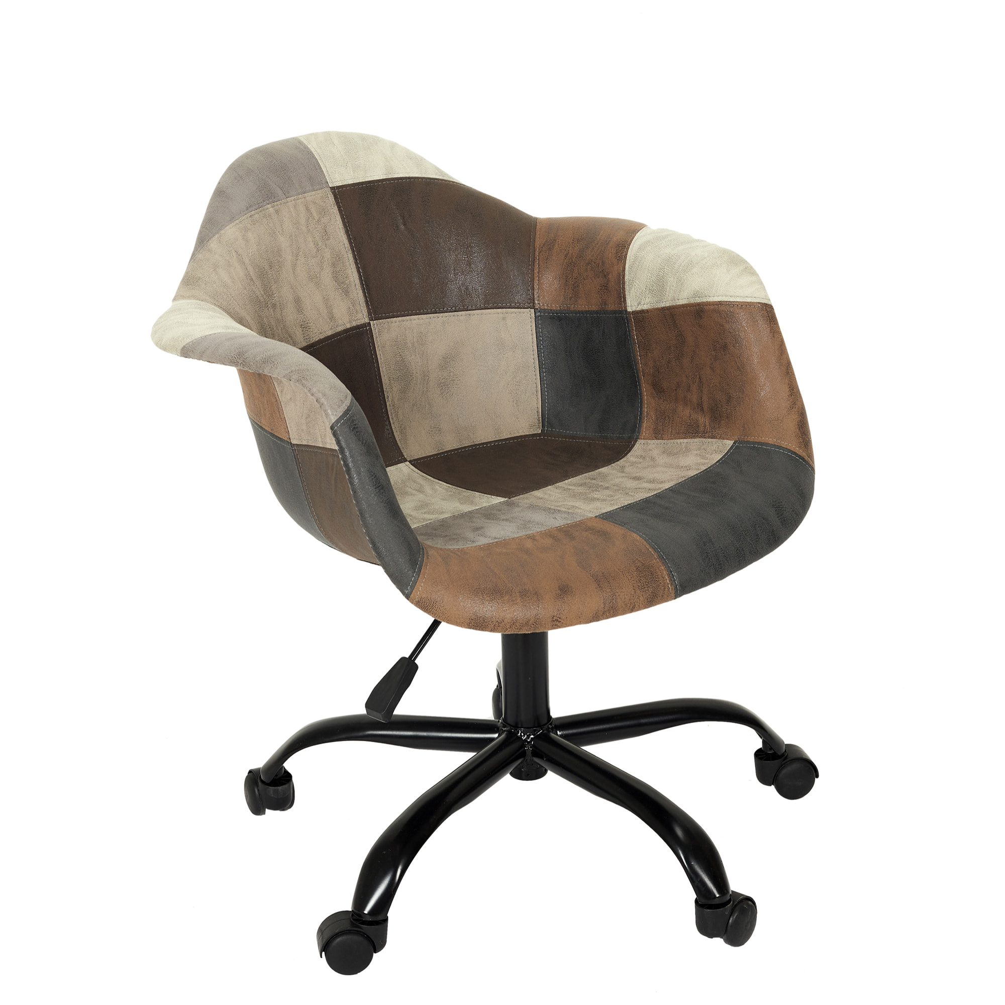 Fauteuil De Bureau Patchwork Pu - Lot De 2