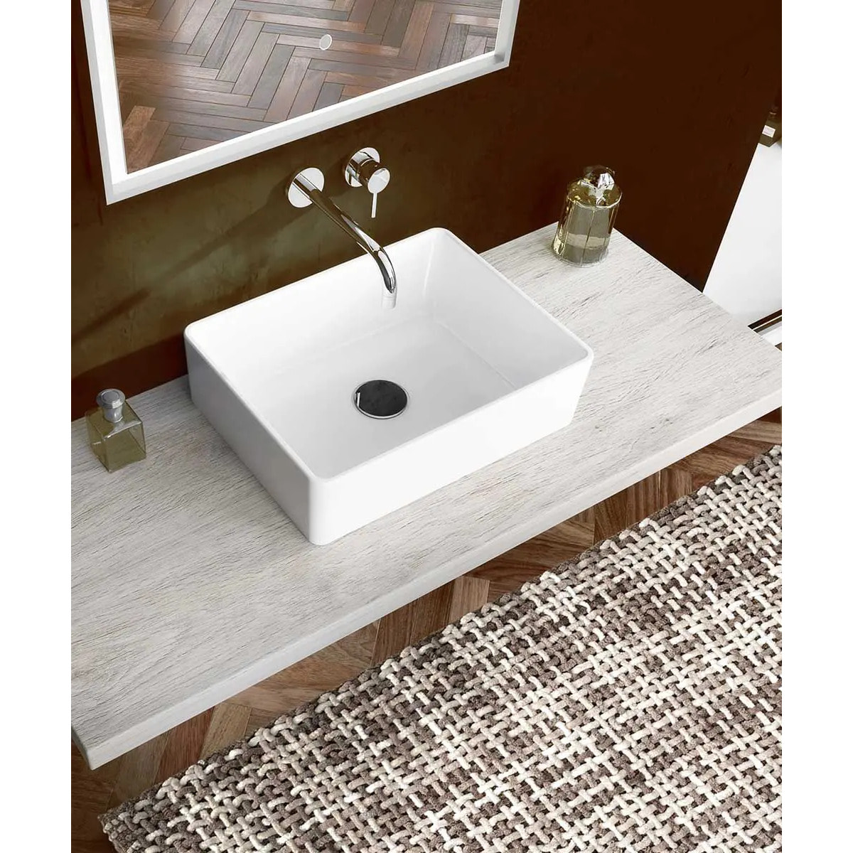 Parure tappetini bagno CRAZY TORTORA in microfibra misto cotone, morbido antiscivolo lavabile in lavatrice