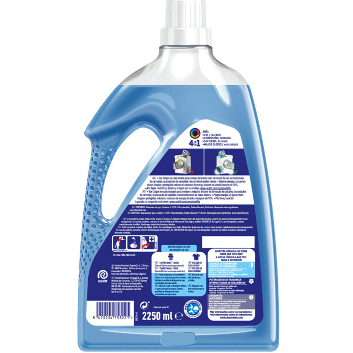 Calgon Power Gel - Antical para la Lavadora, Elimina Olores y Suciedad, en Formato Gel, 4,5L (90 dosis, 2x25 L)