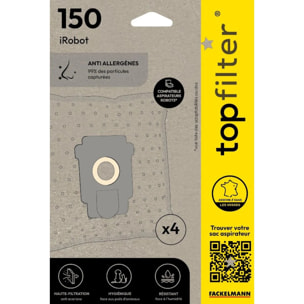Lot de 4 sacs aspirateur iRobot TopFilter Premium