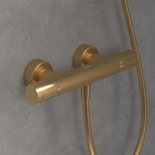 Mitigeur douche thermostatique Universal rond Or brossé