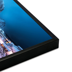 Affiche encadrée village nordique enneigé Affiche + cadre en métal - Noir