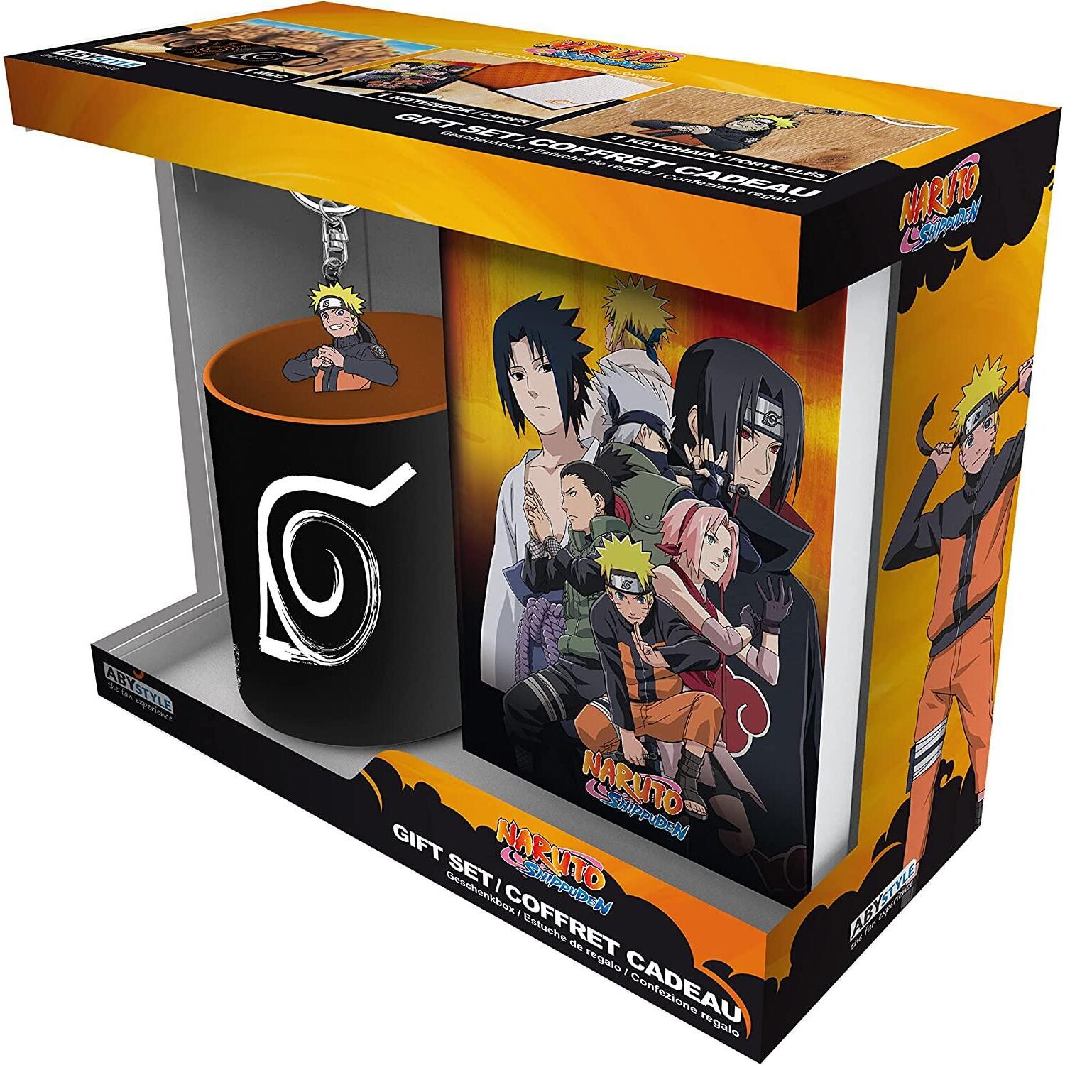 Naruto Shippuden Tazza 320ml Portachivi Naruto e Agenda Simbolo Konoha Abystyle