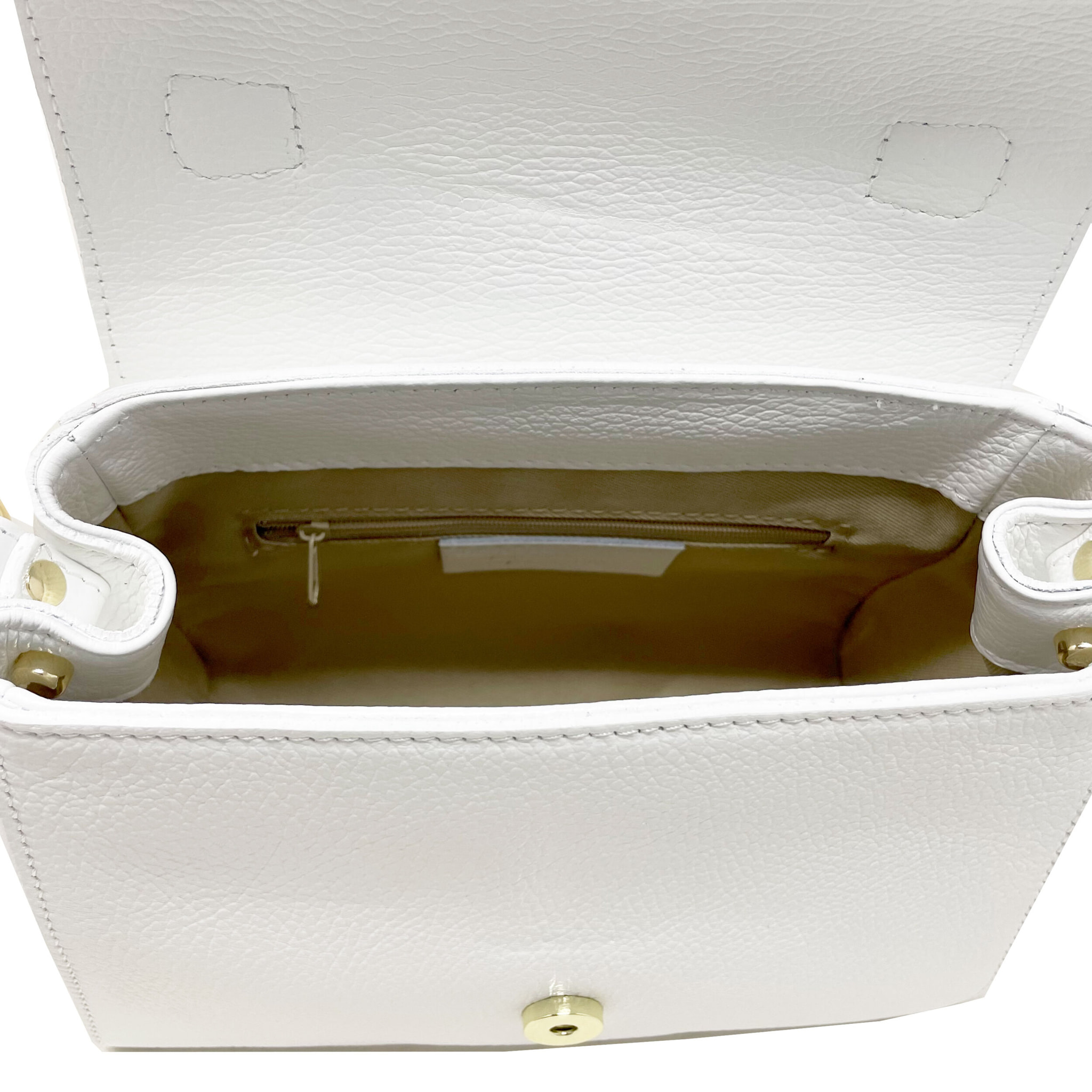 Chicca Borse - Borsa a Mano Donna in Vera Pelle - Colore Bianco