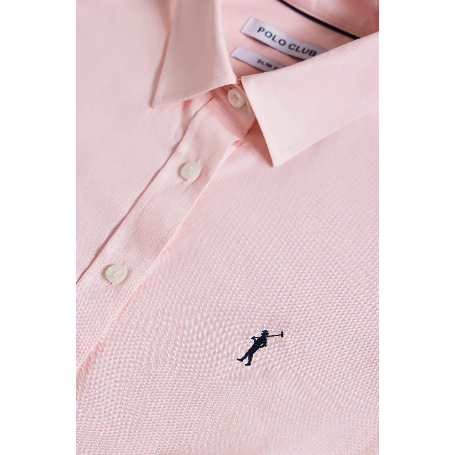 Camicia rosa Oxford Slim fit con logo Rigby Go