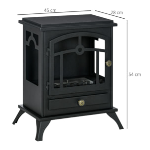 Chimenea de Bioetanol Estufa de Bioetanol de Pie con Tanque de 1,2 L Apagallamas de Acero Inoxidable Tiempo de Combustión 3H para Interiores 20-25 m² 45x28x54 cm Negro