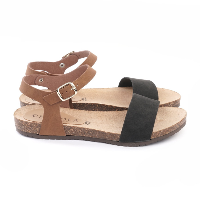 SANDALO BIO FLAT FASCIA NERO