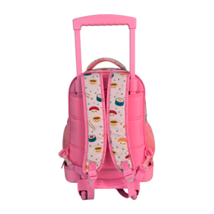 Carrello Fisso Compatto Doppio Corpo Grande Capacità Blin Blin Sushi. Schienale e spallacci regolabili e imbottiti. Con accessorio pom pom.