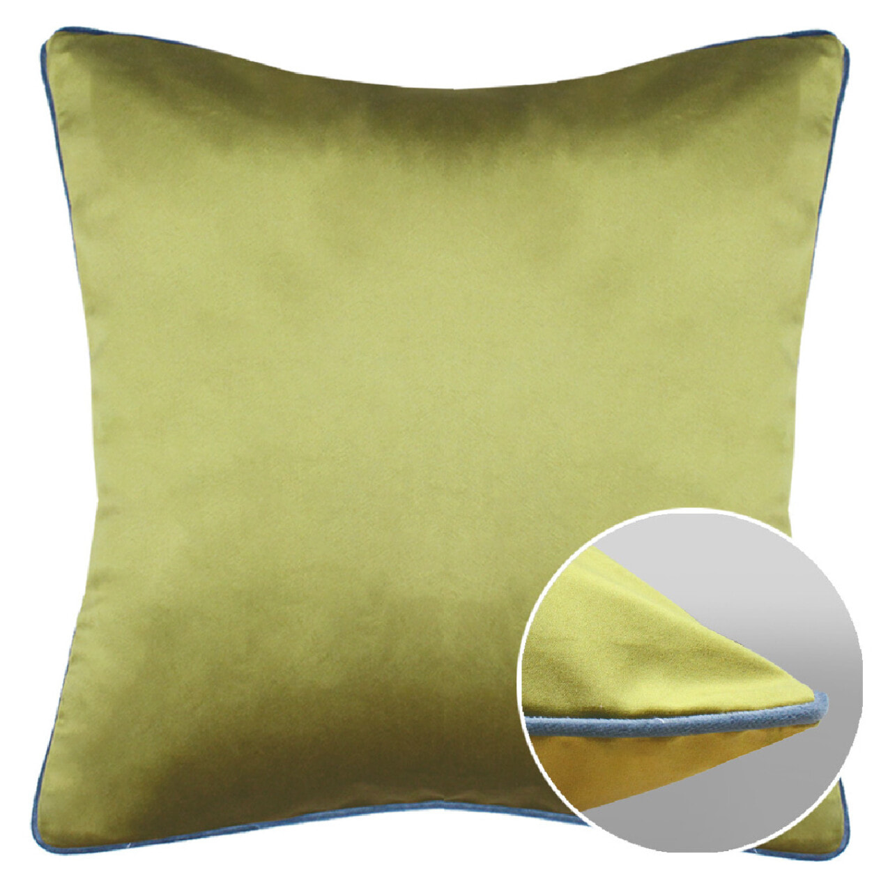 Housse de coussin polyester anti tache uni Velours uni lichen-titane
