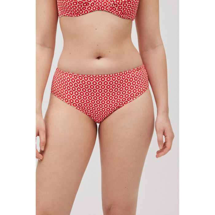 Slip bikini modellante stampato in piqué