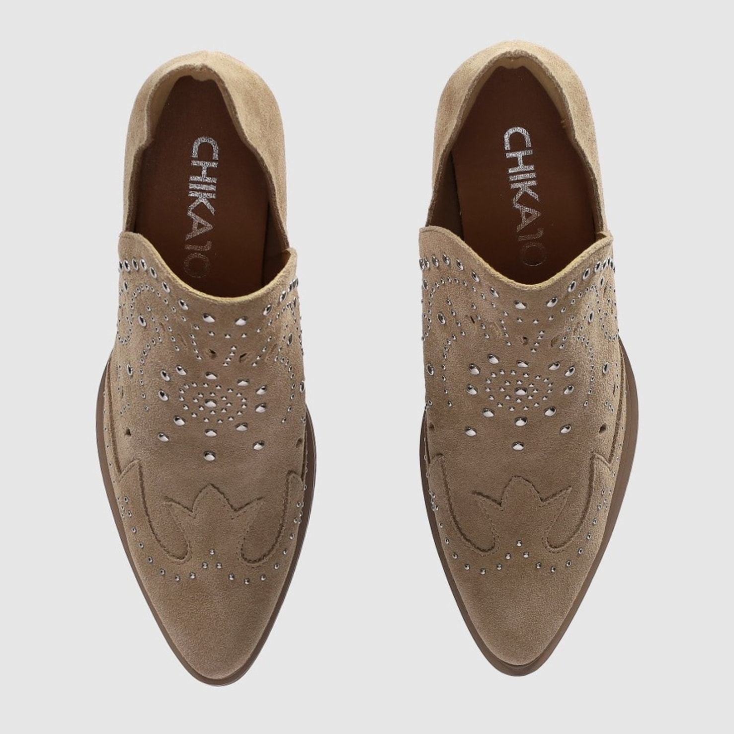 Botines de Serraje - Piedra - Tacón: 6 cm
