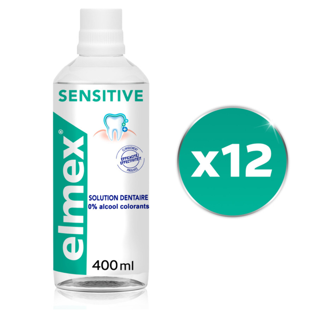 Pack de 12 - elmex - Bain de bouche elmex® Sensitive Dents sensibles - 400ml