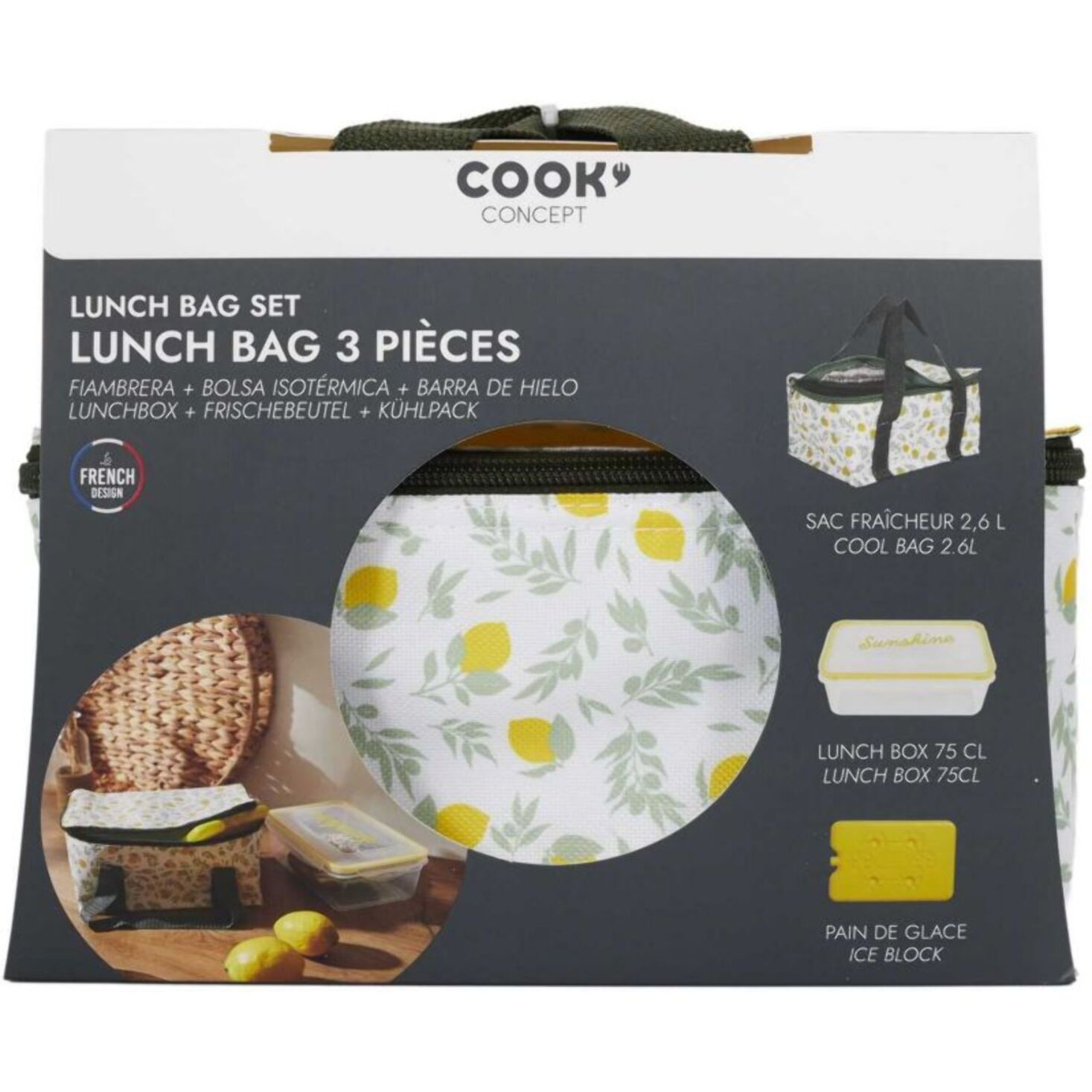 Lunch bag COOK CONCEPT sac fraicheur pain de glace 2.6L