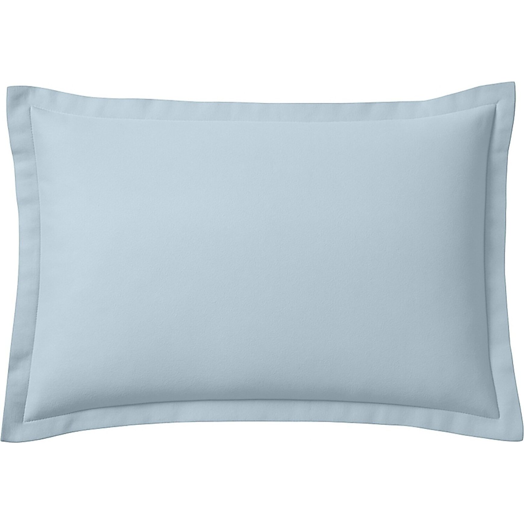Taie d'oreiller 100% flanelle coton unie - bleu ciel