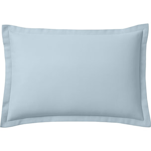 Taie d'oreiller 100% flanelle coton unie - bleu ciel