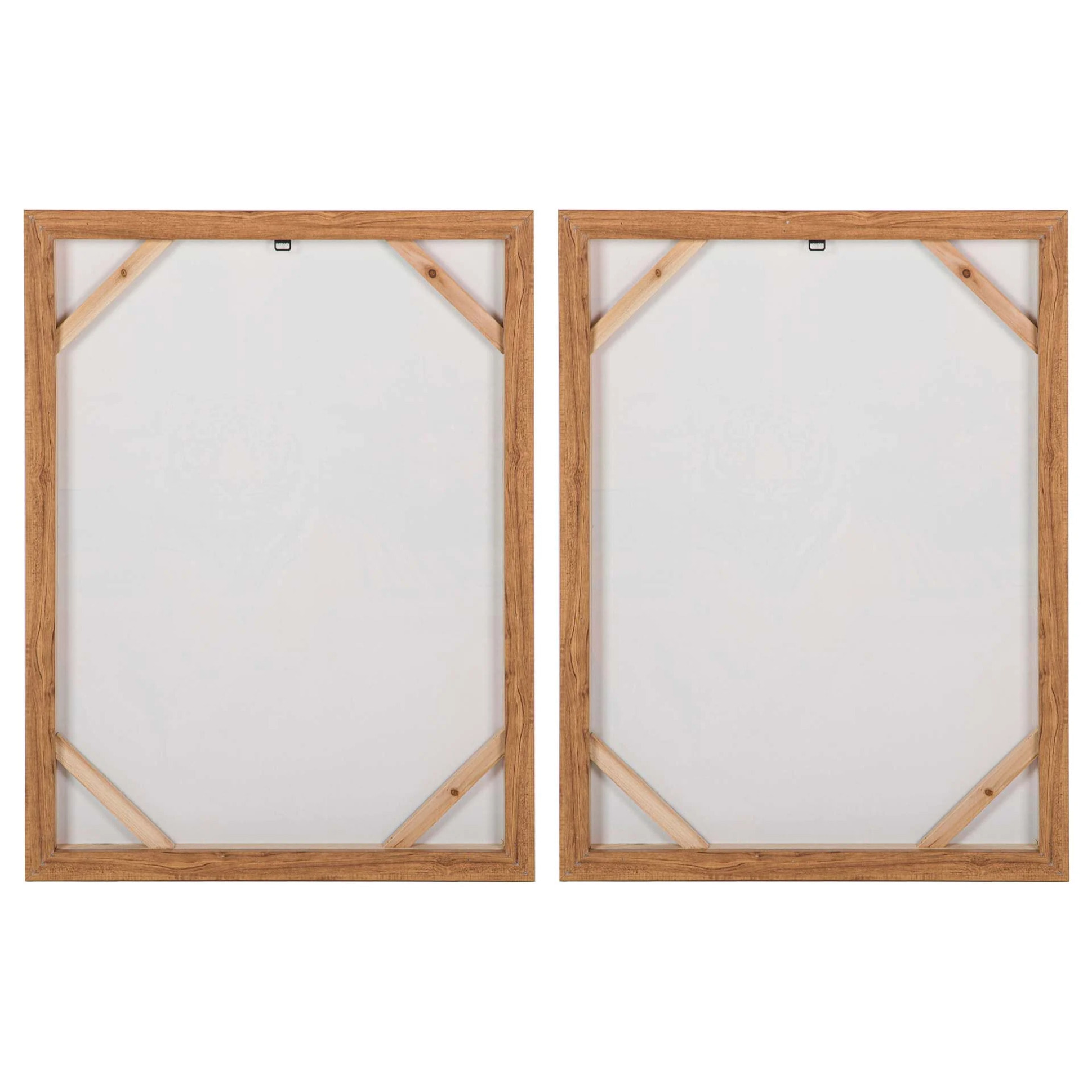Set 2 Cuadros Hojas 80% Pintado A Mano 60x4x80 Cm