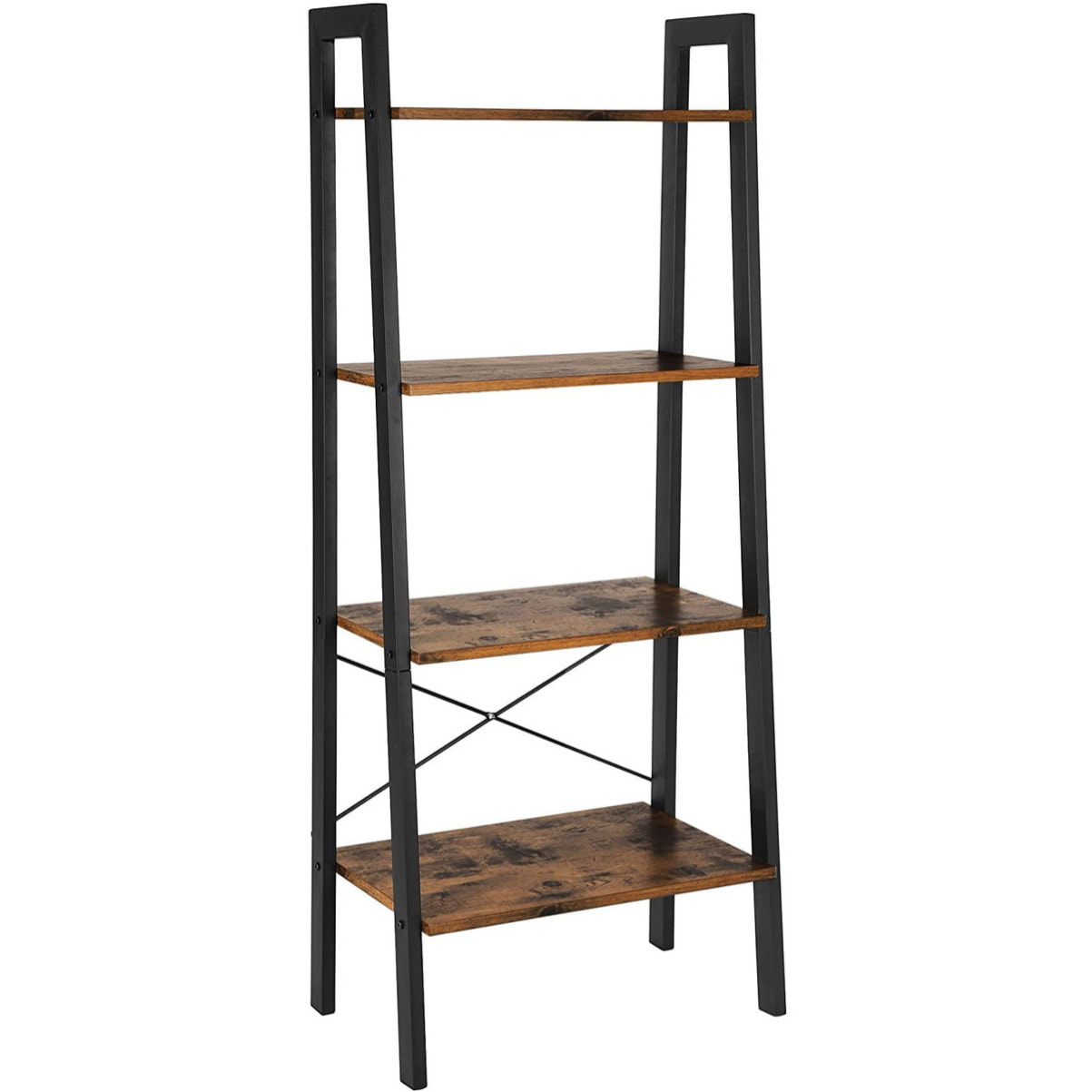 Libreria a scala industriale LLS44X in legno rustico e metallo