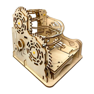Maqueta de Madera 3D, con movimiento mecánico diseño de Bolas Orbitales Dinámicas. 96 piezas.