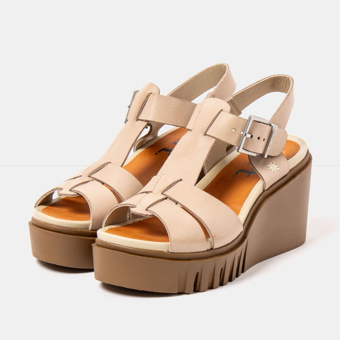 Sandalia de cuña 2084 ROMA CREAM/ CATANIA color Cream